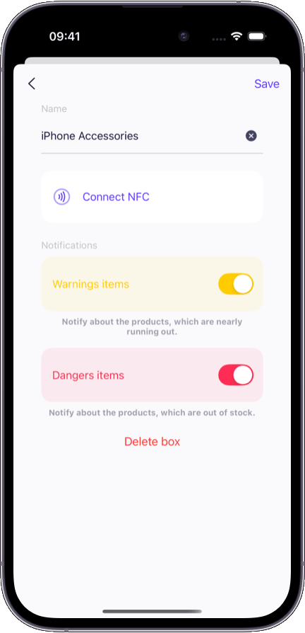 Preview of the Sklad inventory app interface 2