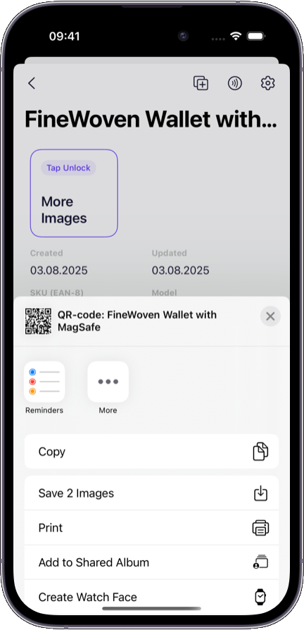 Preview of the Sklad inventory app interface 2