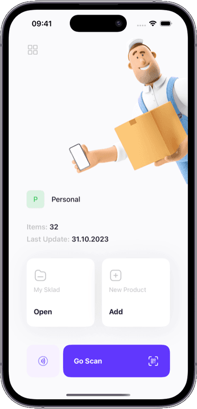Preview of the Sklad inventory app interface 3