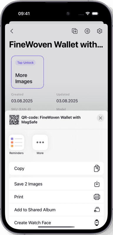 Preview of the Sklad inventory app interface 2