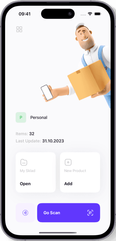 Preview of the Sklad inventory app interface 3