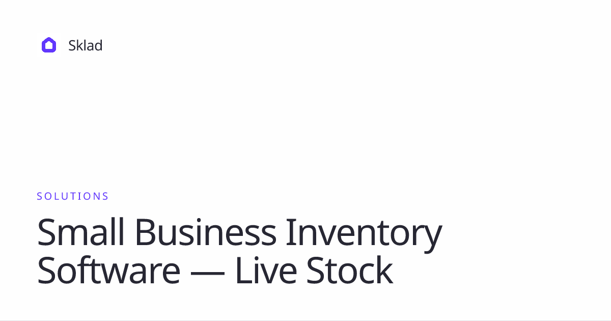 Small Business Inventory Software for Real-Time Stock Tracking | Sklad